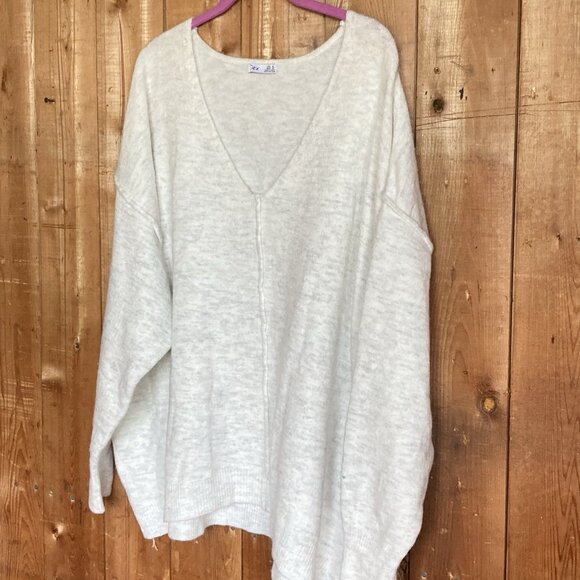 Dex Women Gray Pullover Sweater Slouchy Soft Oversized Acrylic Blend New sz XL - Picture 2 of 11